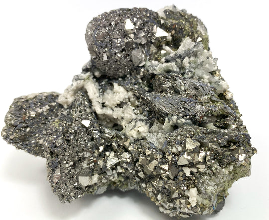 Arsenopyrit, Löllingit, Calcit, Wolframit, Huanggang, Innere Mongolei, China