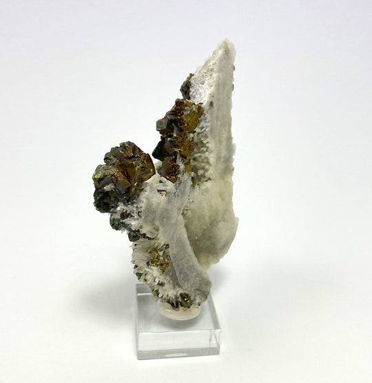 Chalcopyrite on rock crystal, Rotgülden, Lungau, Salzburg, Austria