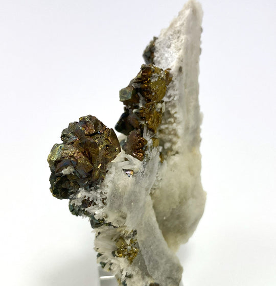 Chalcopyrite on rock crystal, Rotgülden, Lungau, Salzburg, Austria