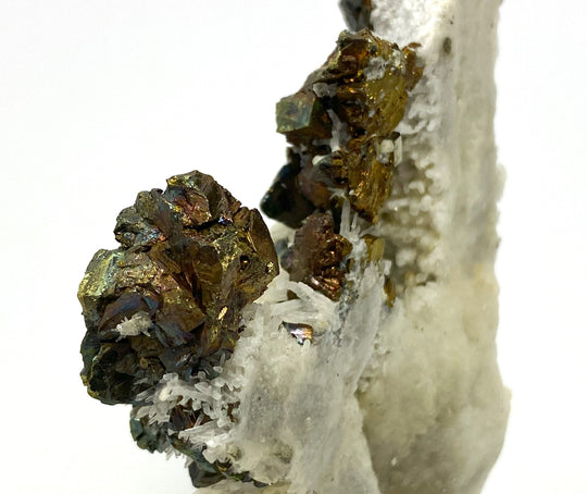 Chalcopyrite on rock crystal, Rotgülden, Lungau, Salzburg, Austria