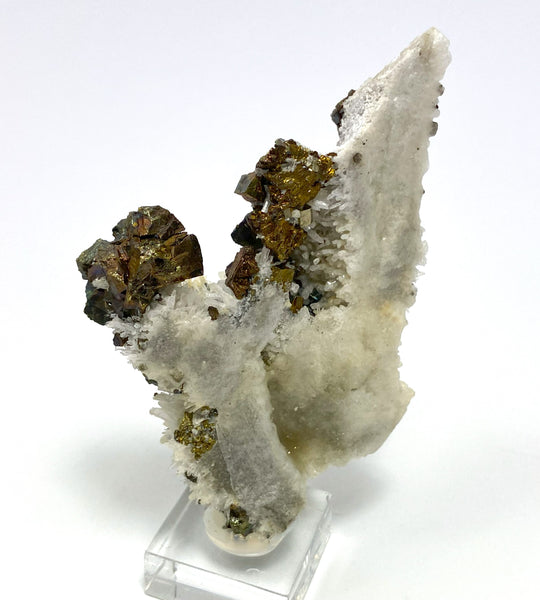 Chalcopyrite on rock crystal, Rotgülden, Lungau, Salzburg, Austria