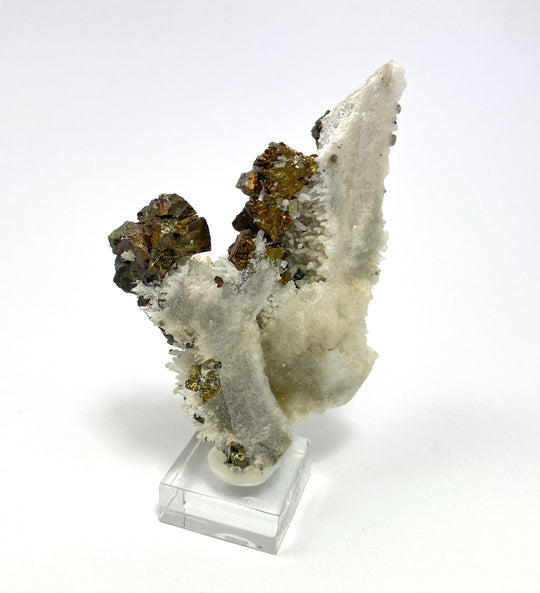 Chalcopyrite on rock crystal, Rotgülden, Lungau, Salzburg, Austria