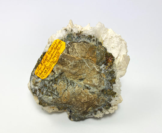 Calcite-dolomite pseudomorph, rock crystal, Cavnic, Maramures, Romania