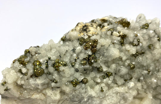 Pyrite on calcite, Hüttenberg, Ktn., Austria