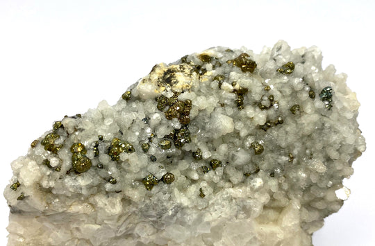 Pyrite on calcite, Hüttenberg, Ktn., Austria