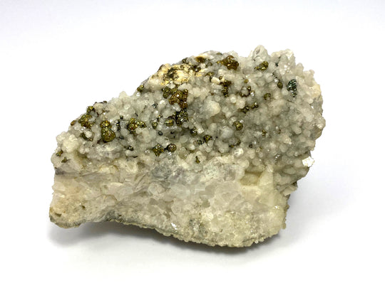 Pyrite on calcite, Hüttenberg, Ktn., Austria
