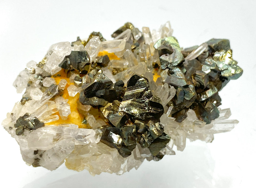 Calcopyrite, Rock Crystal, Calcite, Cavnic, Maramures, Romania