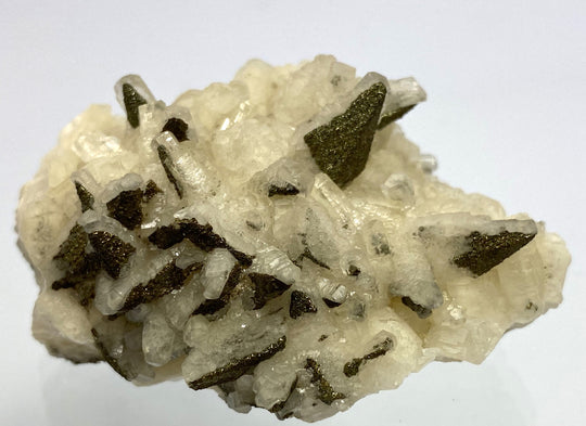 Marcasite on calcite, Hüttenberg, Carinthia, Austria