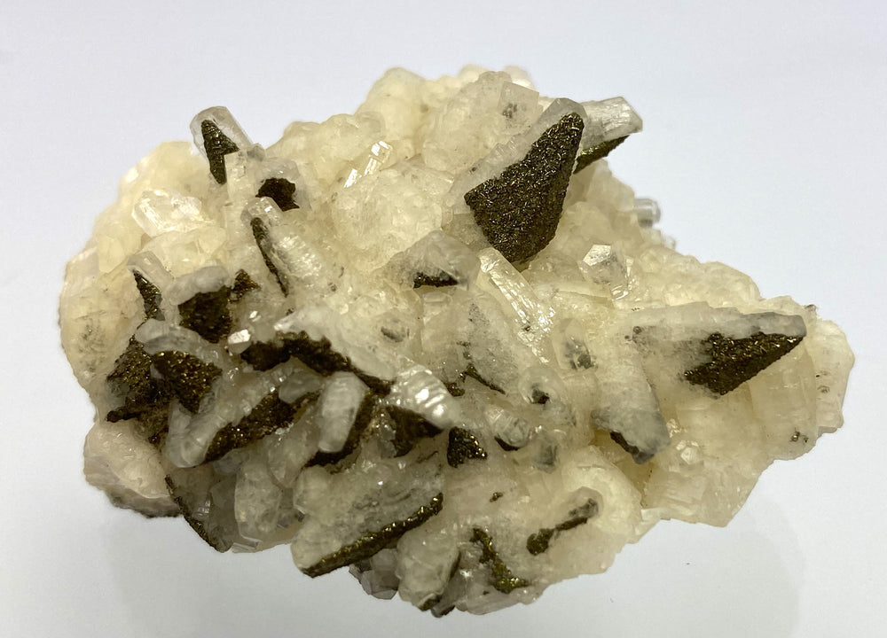 Marcasite on calcite, Hüttenberg, Carinthia, Austria