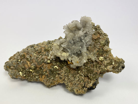 Amethyst auf Pyrit, Rumänien