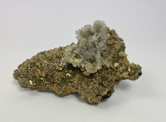 Amethyst auf Pyrit, Rumänien