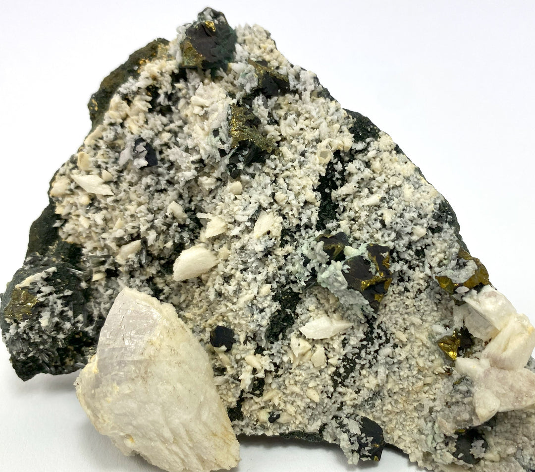 Calcite, quartz, chalcopyrite, galena, Chemnitz/Banská Stiavnica, Slovakia