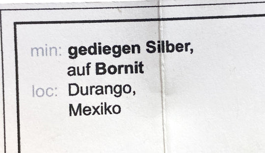 Gediegen Silber auf Bornit, Durango, Mexiko