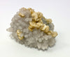 Calcite on light amethyst, Cavnic, Maramures, Romania