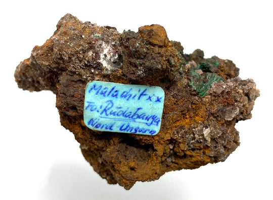 Malachite, Calcite, Rudabanya, Borsod-Abaúj-Zemplén County, Hungary