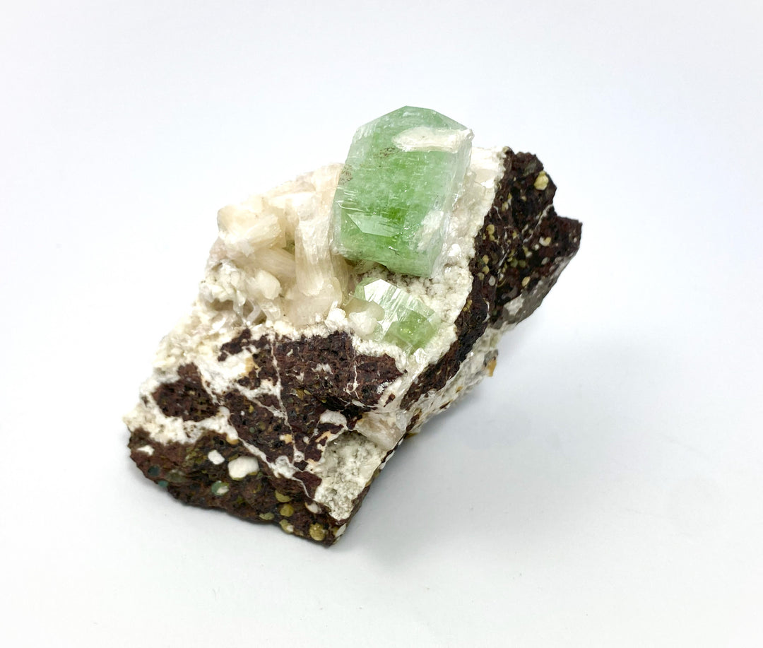 Green Apophyllite, Stilbite, Poona, Maharashtra, India