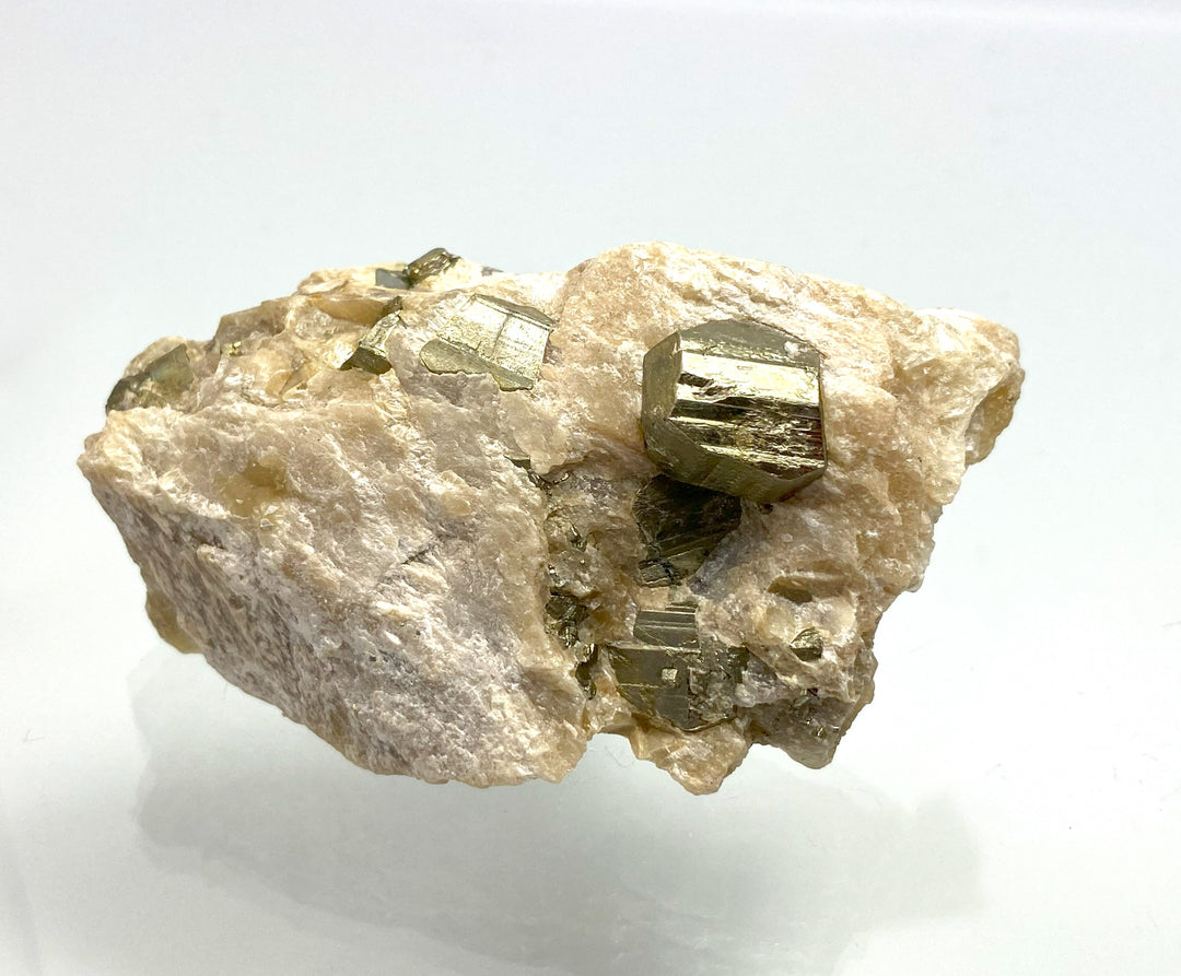 Pyrite in talc, Oberdorf/Laming, Styria, Austria