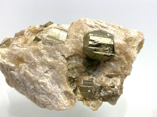 Pyrite in talc, Oberdorf/Laming, Styria, Austria