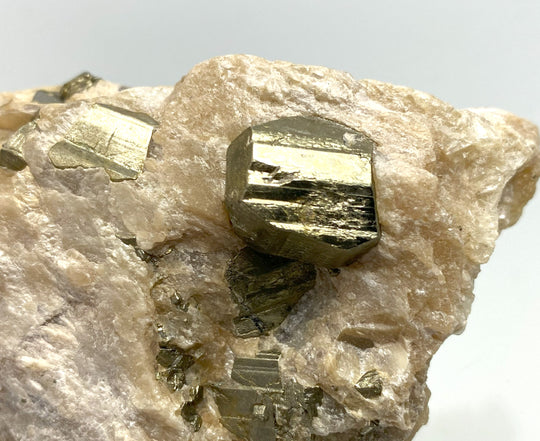 Pyrite in talc, Oberdorf/Laming, Styria, Austria