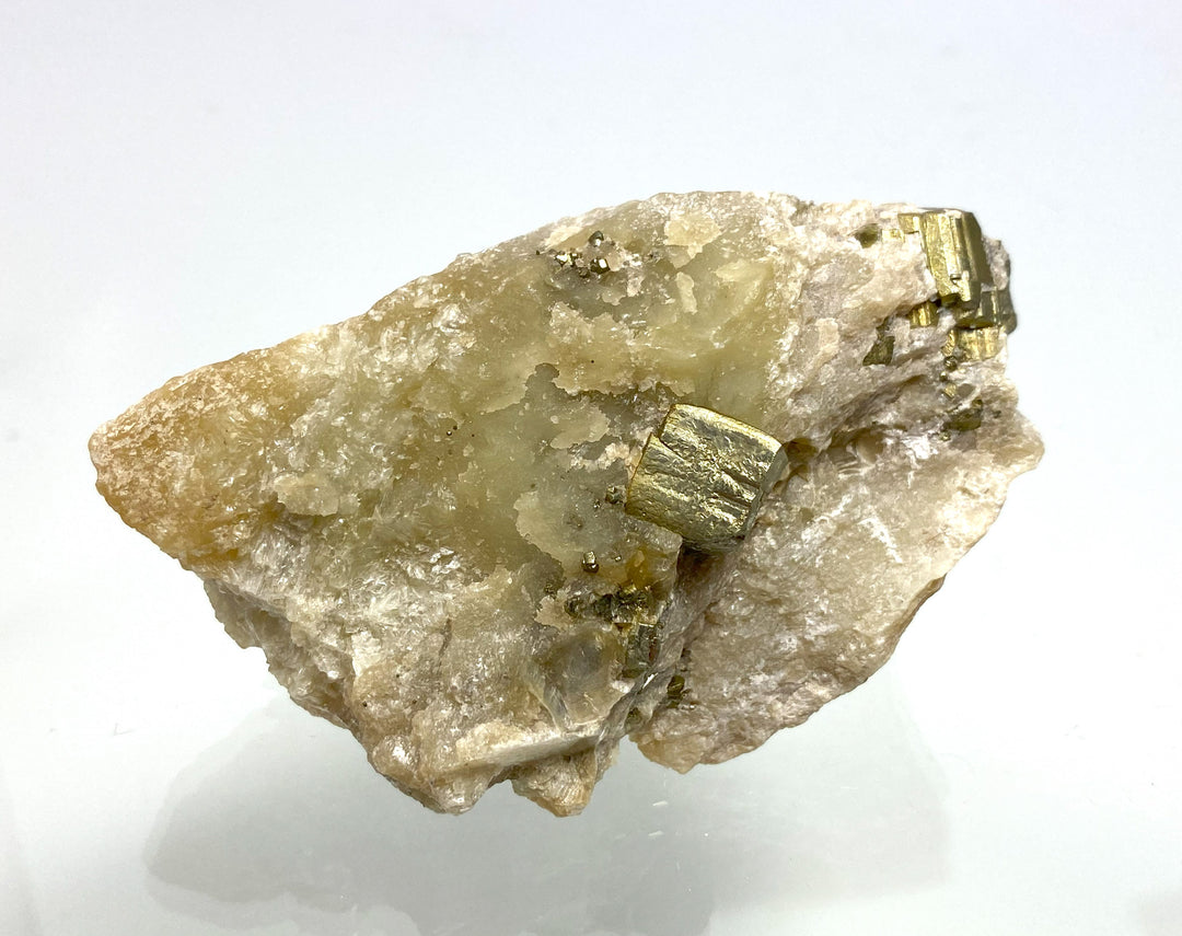 Pyrite in talc, Oberdorf/Laming, Styria, Austria