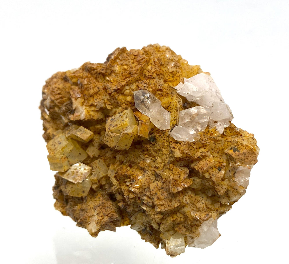 Rock crystal on Ankerite, Erzberg, Eisenerz, Styria, Austria