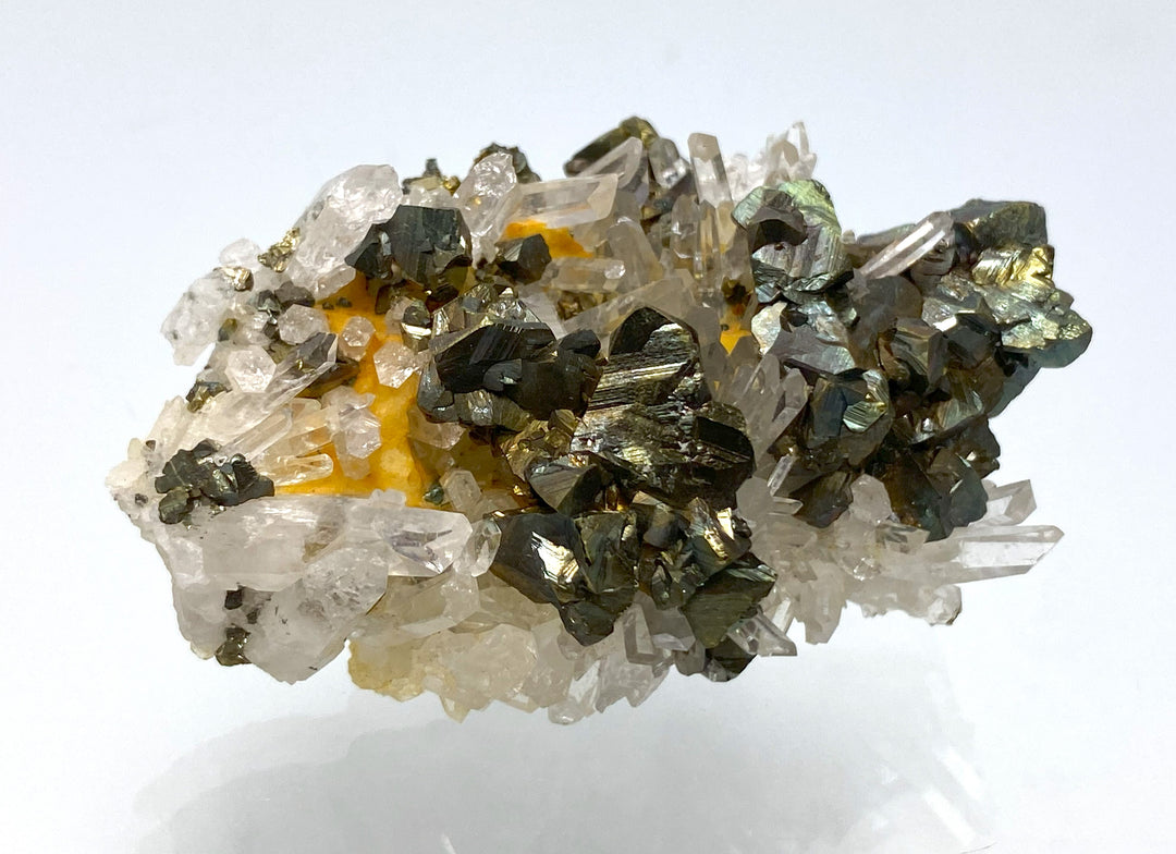 Calcopyrite, Rock Crystal, Calcite, Cavnic, Maramures, Romania