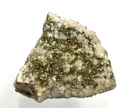 Pyrite on calcite, Hüttenberg, Carinthia, Austria