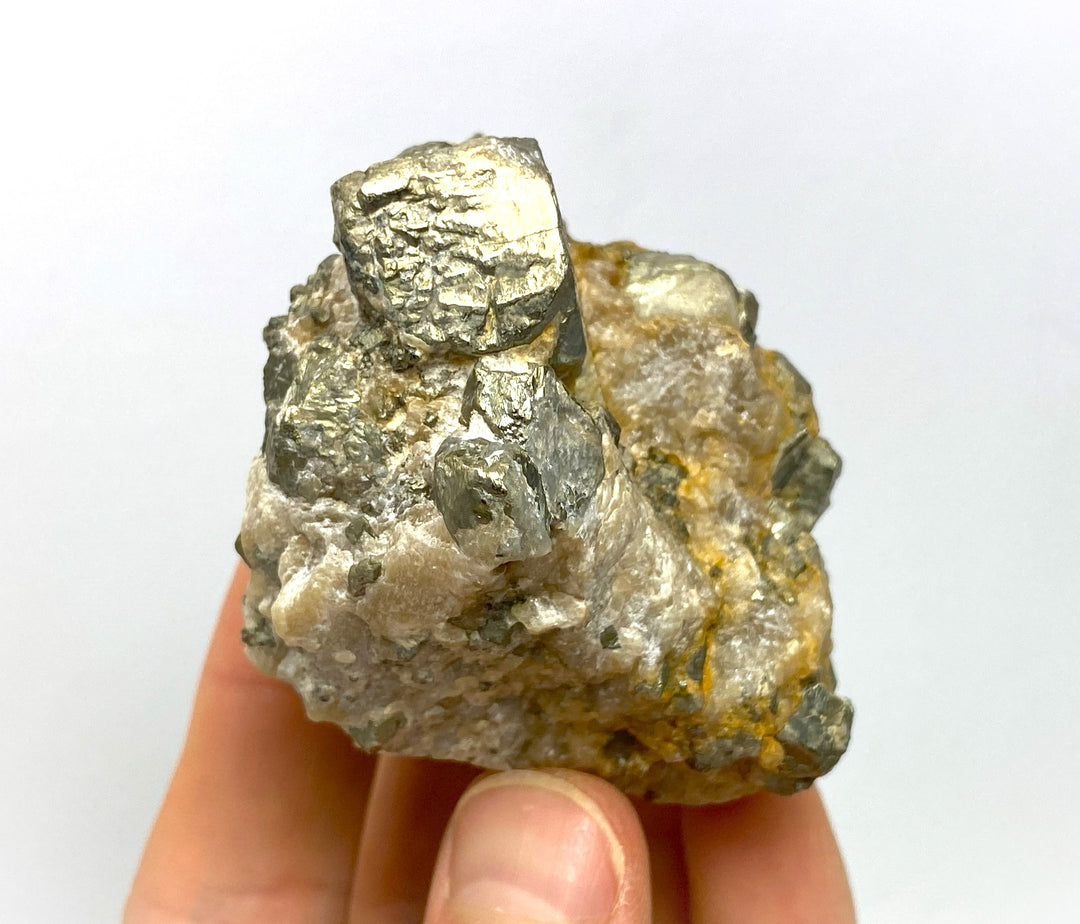 Pyrite in talc, Oberdorf/Laming, Styria, Austria