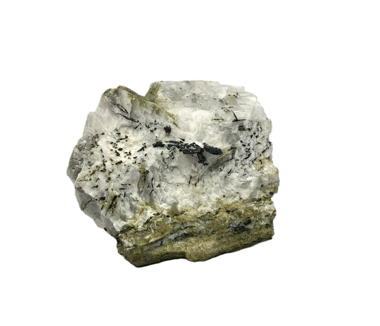 Dyskrasit, Argentum, gediegen Silber, Aktinolith, Calcit, Bouismas Mine, Bou Azzer, Marokko