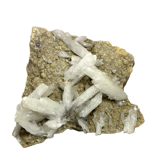 Selenite (gypsum) on dolomite, Cavnic, Maramures, Romania