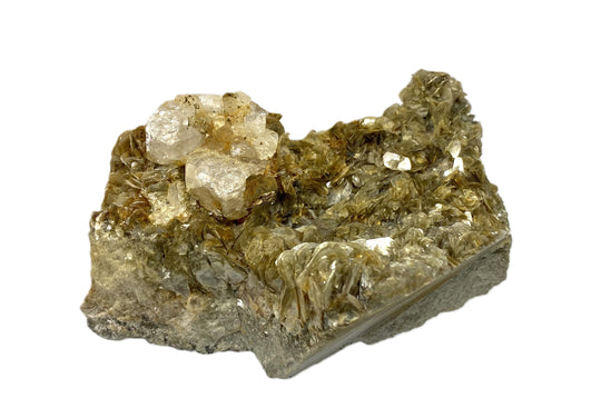 Apatite on Muscovite, Haramosh Mt., Skardu Pakistan