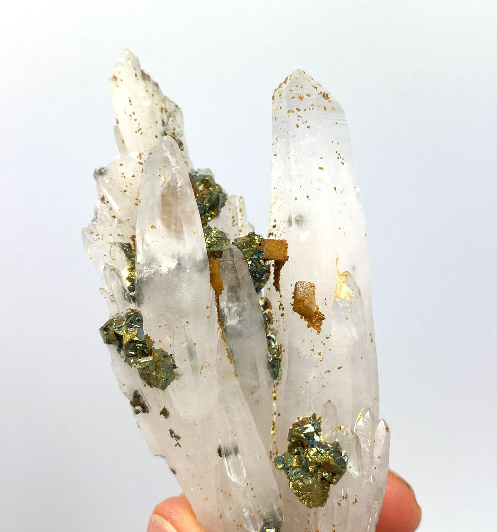 Calcopyrite, Rock Crystal, Calcite, Cavnic, Maramures, Romania