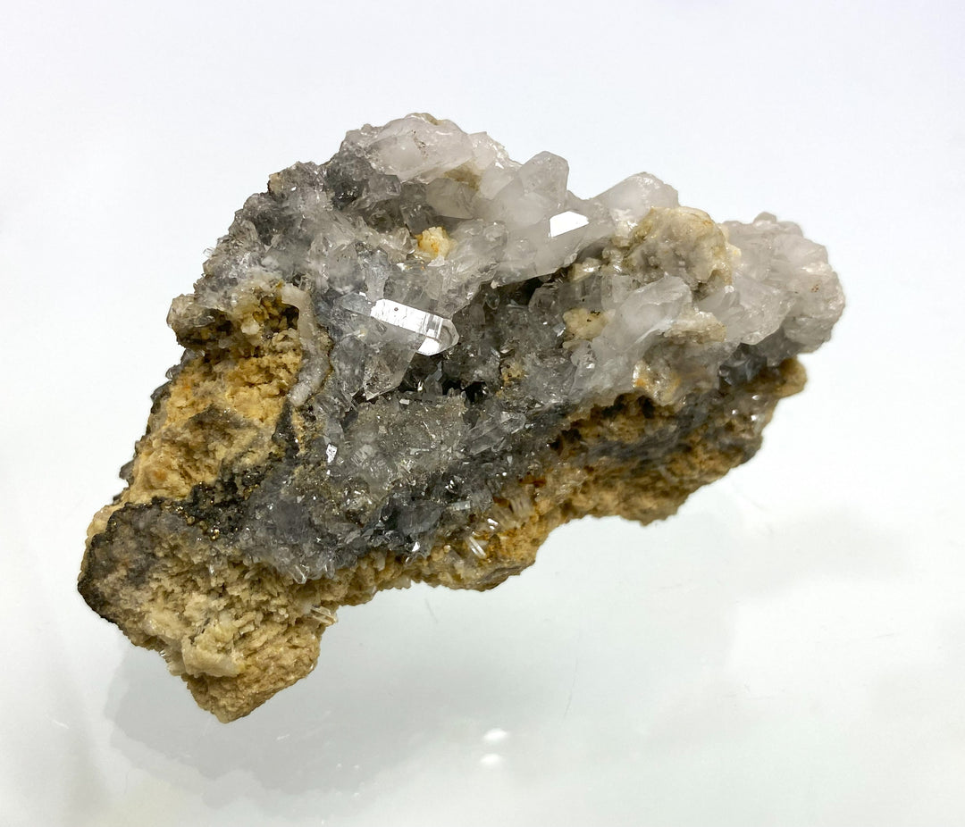 Rock crystal, pyrite, Erzberg, iron ore, Styria, Austria