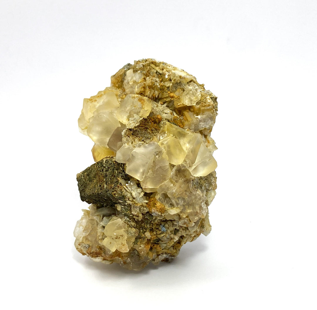 Fluorit, Bergkristall, Pyrrhotin, Sovetskii Mine, Dalnegorsk, Russland