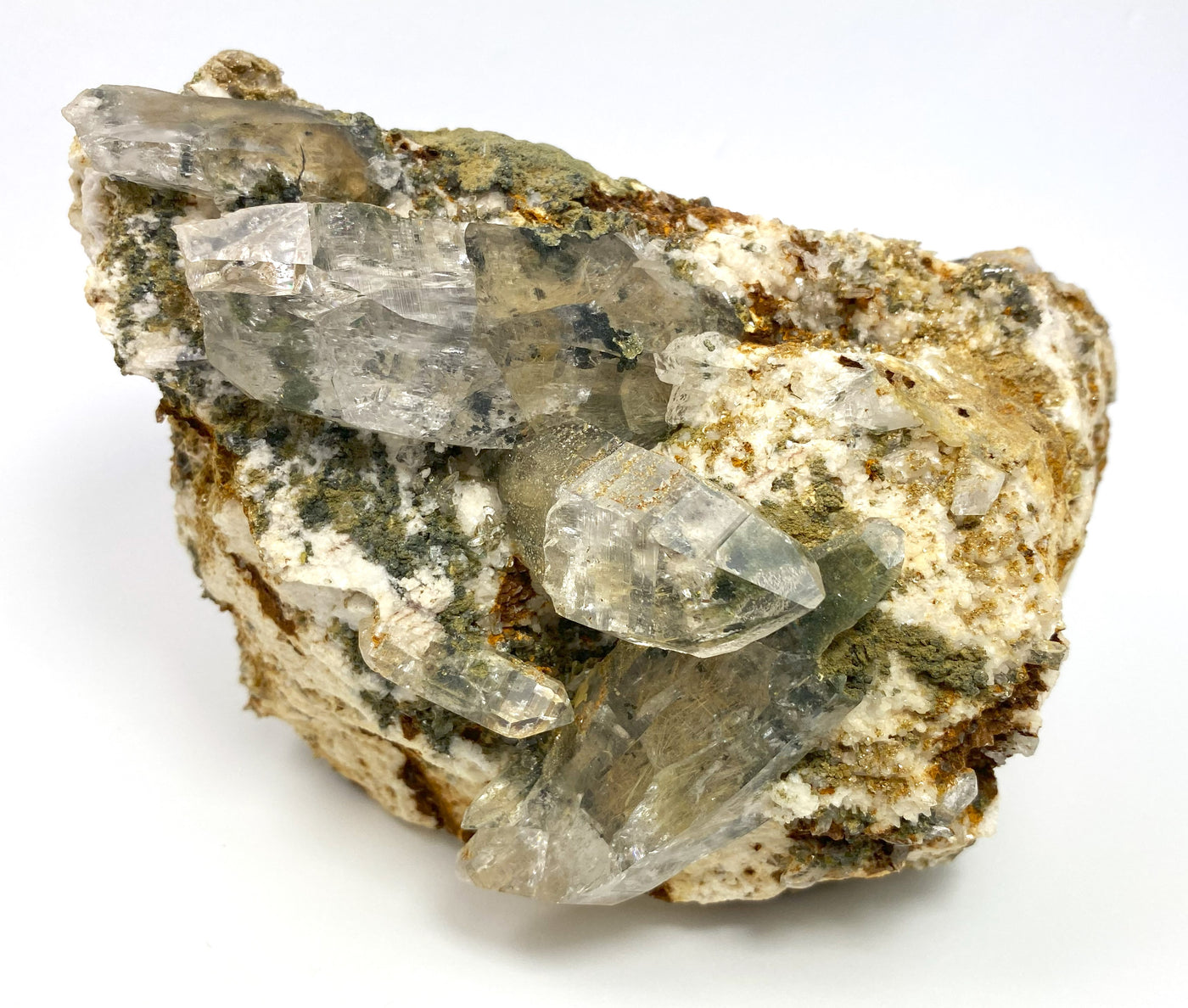Bergkristall, Aktinolith, Muskovit, Saurüssel, Zillertaler Alpen, Tirol, Österreich