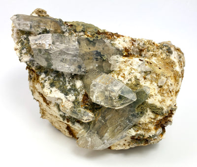 Bergkristall, Aktinolith, Muskovit, Saurüssel, Zillertaler Alpen, Tirol, Österreich
