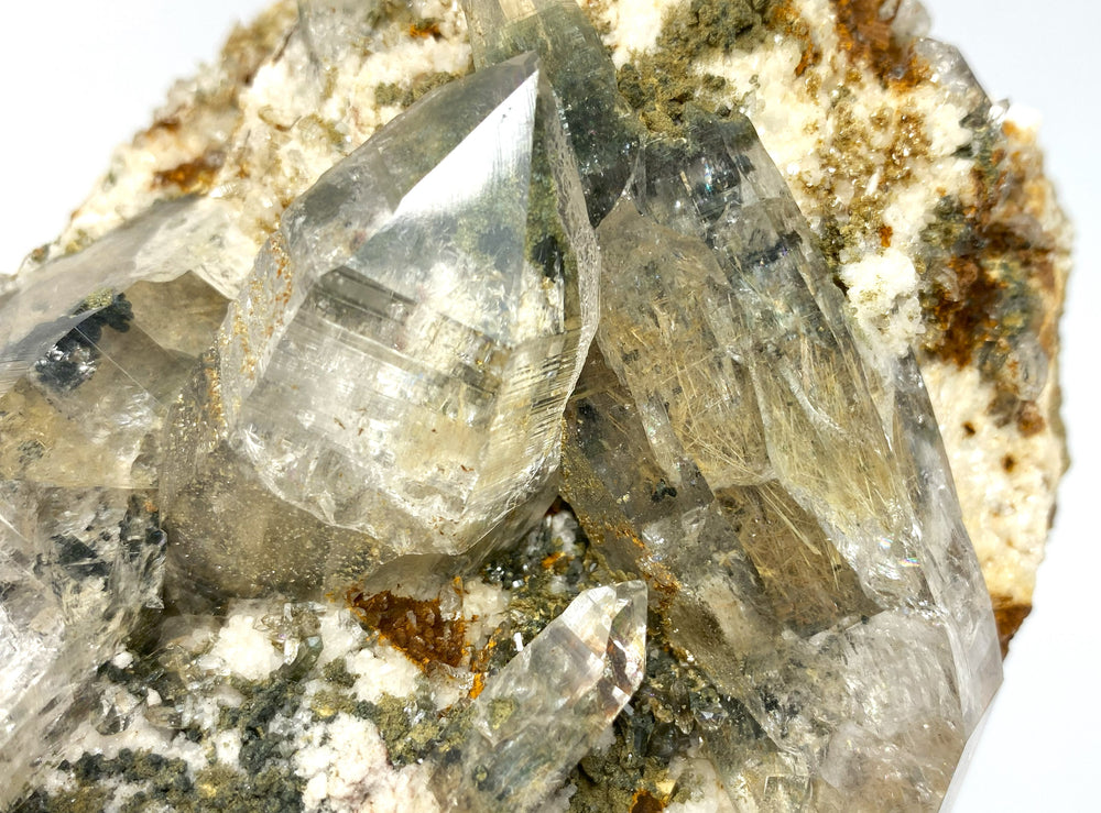 Rock crystal, actinolite, muscovite, Saurüssel, Zillertal Alps, Tyrol, Austria