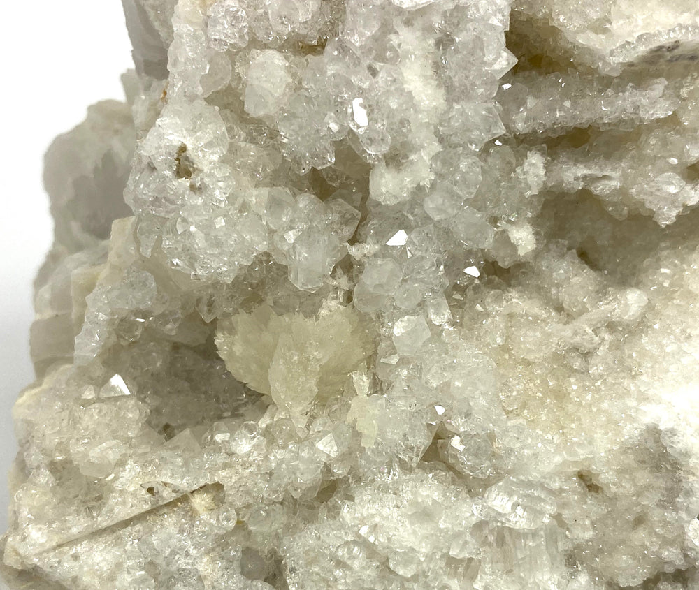 Strontianite on rock crystal, dolomite, Oberdorf/Laming, Stmk., Austria