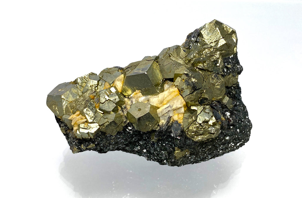 Pyrite in hematite, Waldenstein mining, Lavanttal, Carinthia, Austria