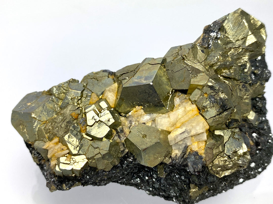 Pyrite in hematite, Waldenstein mining, Lavanttal, Carinthia, Austria