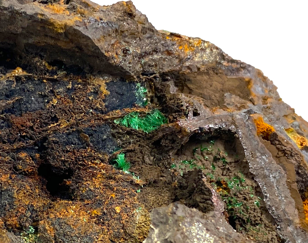 Malachite on limonite, Hüttenberg, Carinthia, Austria