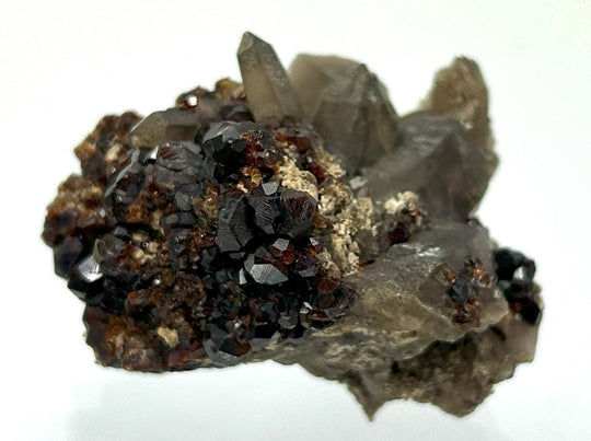 Spessartin (Granat), Rauchquarz, Wushan Spessartin Mine, Tongbei, Provinz Fujian, China