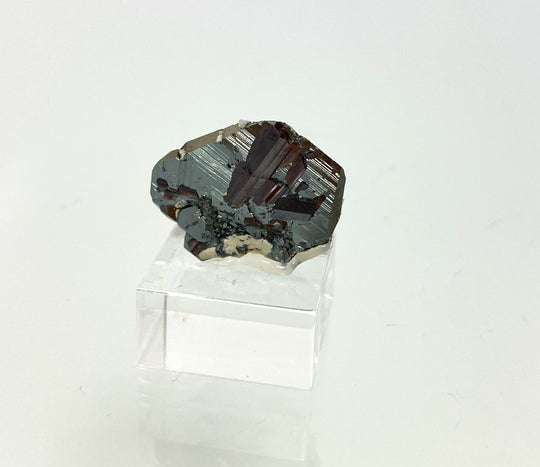 Rutile on hematite, Cavradi Gorge, Disentis, Graubünden, Switzerland