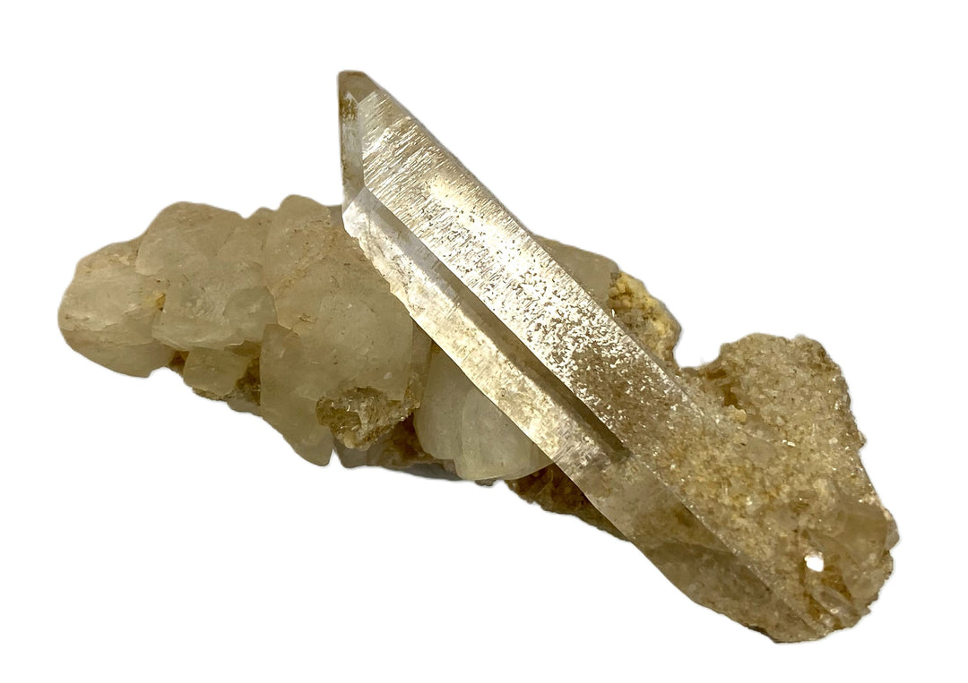 Rock crystal on calcite, Weisseck, Lungau, Salzburg, Austria