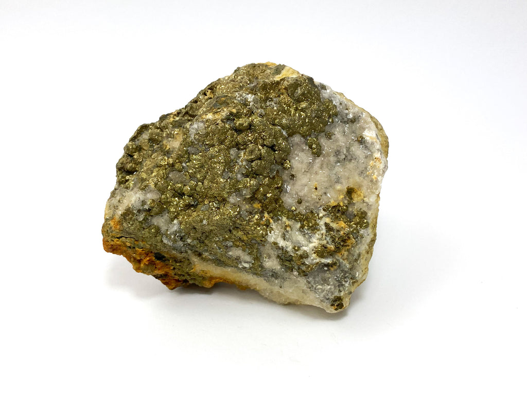 Pyrite on calcite, Hüttenberg, Carinthia, Austria