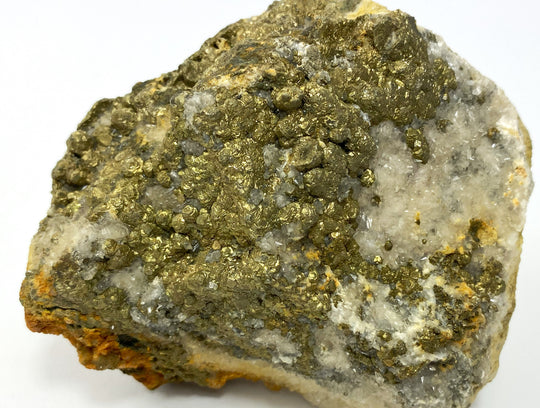 Pyrite on calcite, Hüttenberg, Carinthia, Austria