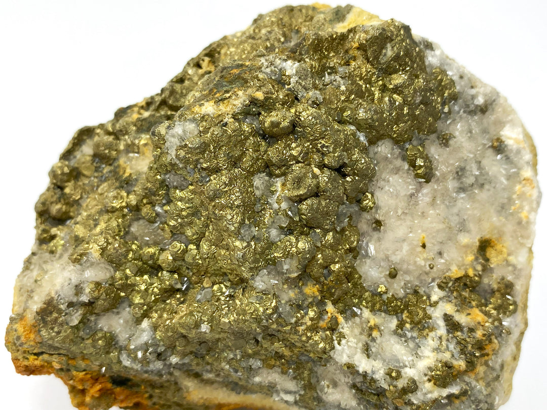 Pyrite on calcite, Hüttenberg, Carinthia, Austria