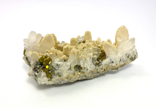 Calcopyrit, Bergkristall, Cavnic, Maramures, Rumänien