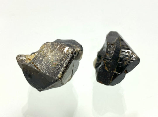 2 cassiterite crystals, Krupka, Ore Mountains, Bohemia, Czech Republic