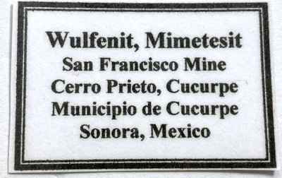 Wulfenit, Mimetesit, San Francisco Mine, Sonora, Mexico